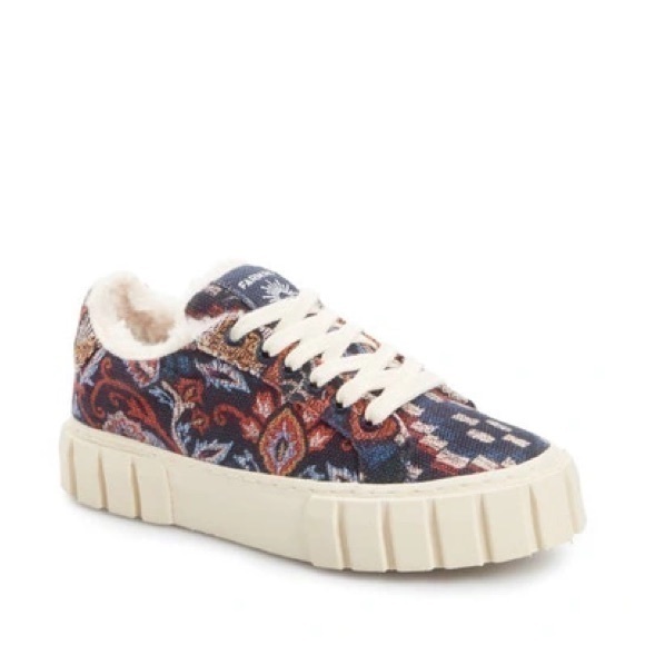 FARM Rio Shoes - FARM Rio Blue Ainika Tapestry Flatform
